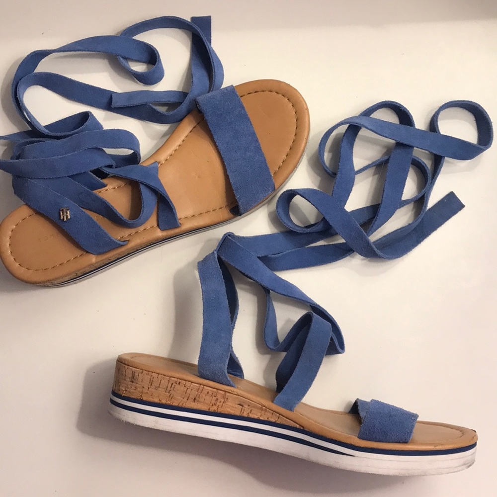 Blue cork Tommy Hilfiger strappy sandals